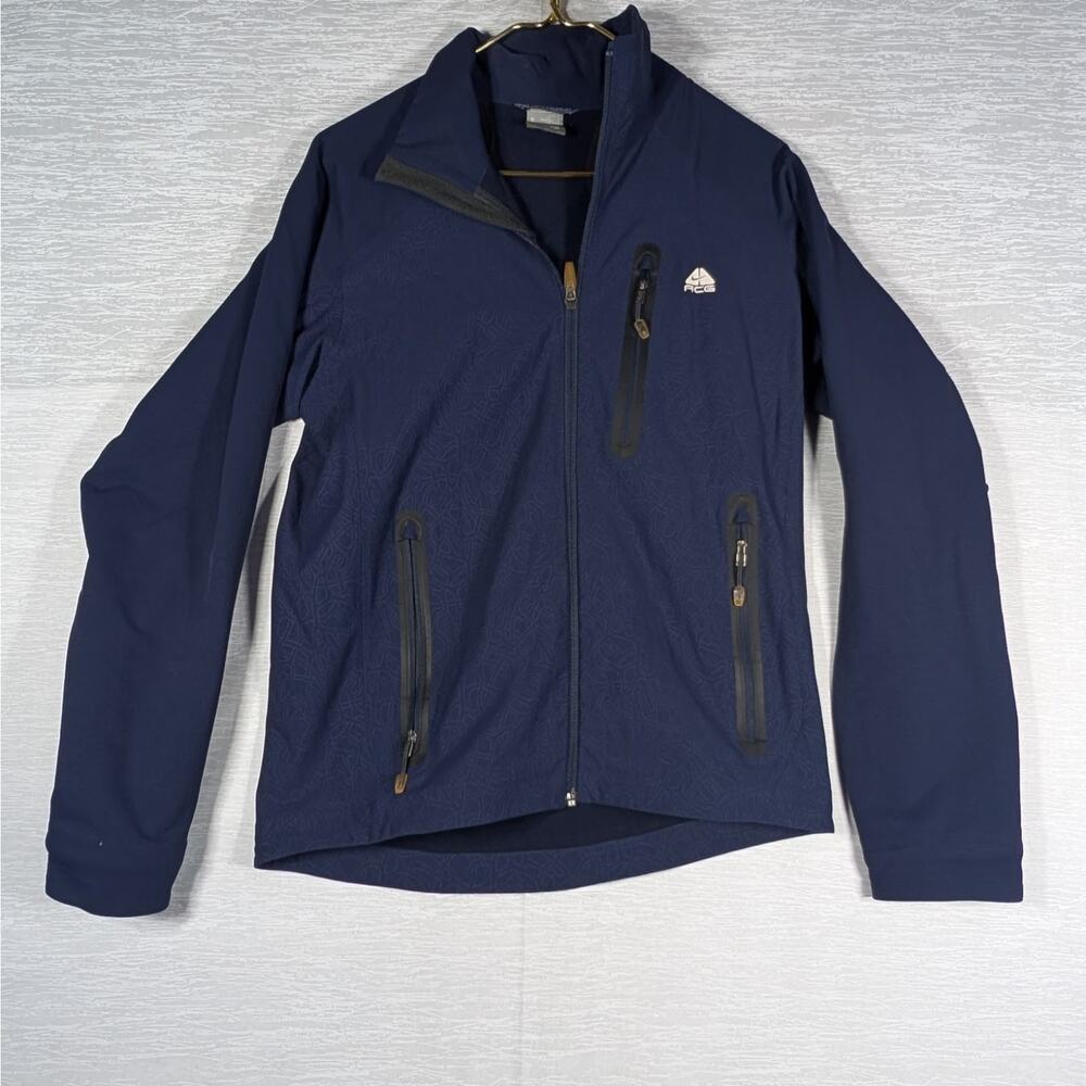 Nike ACG Softshell Jacket Mens Small Blue All Over Print